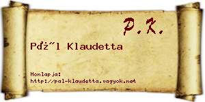 Pál Klaudetta névjegykártya